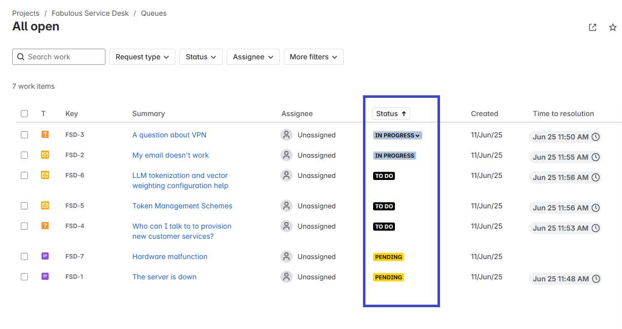 modified status colors in a JIra Service Management Queue.png