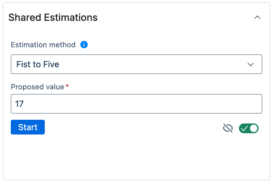 Shared Estimations - Fist to five method