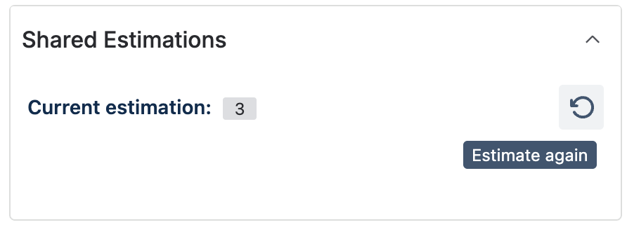 Shared Estimations  - Existing estimation screen