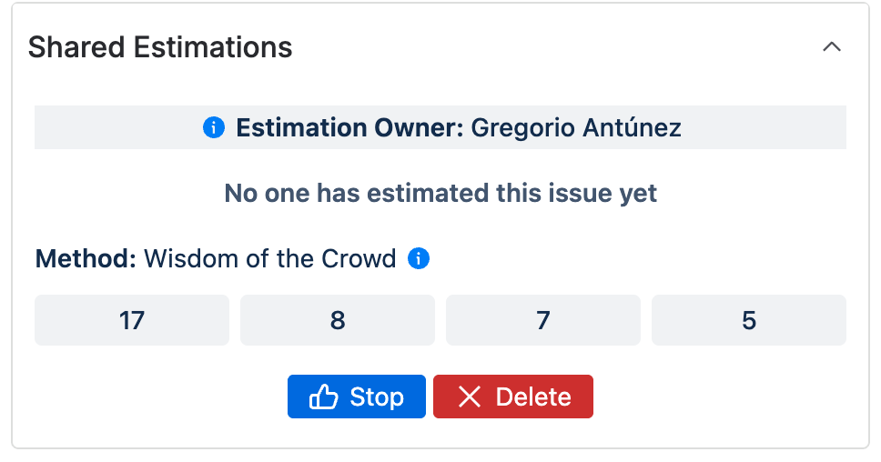 Shared Estimations - Estimation owner voting screen