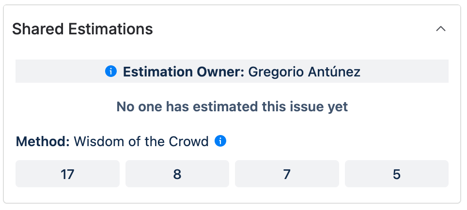 Shared Estimations - User voting screen